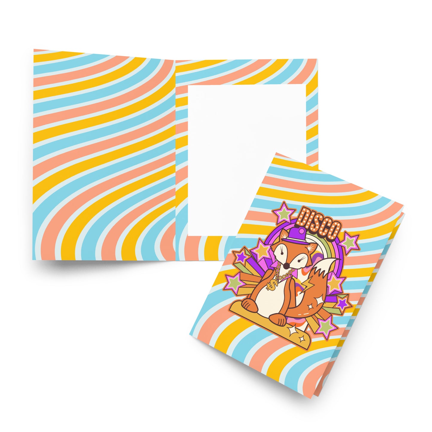 Disco Fox Greeting card