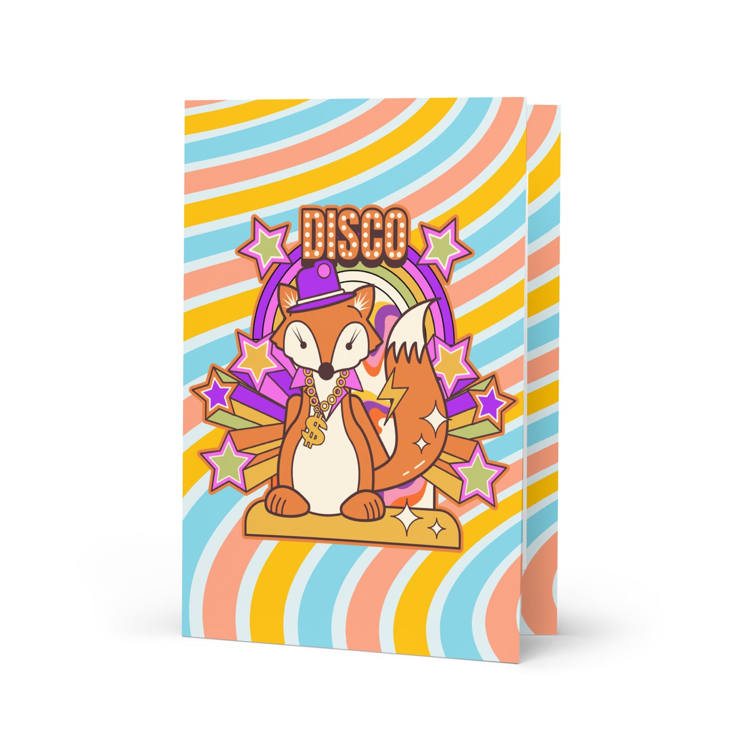 Disco Fox Greeting card