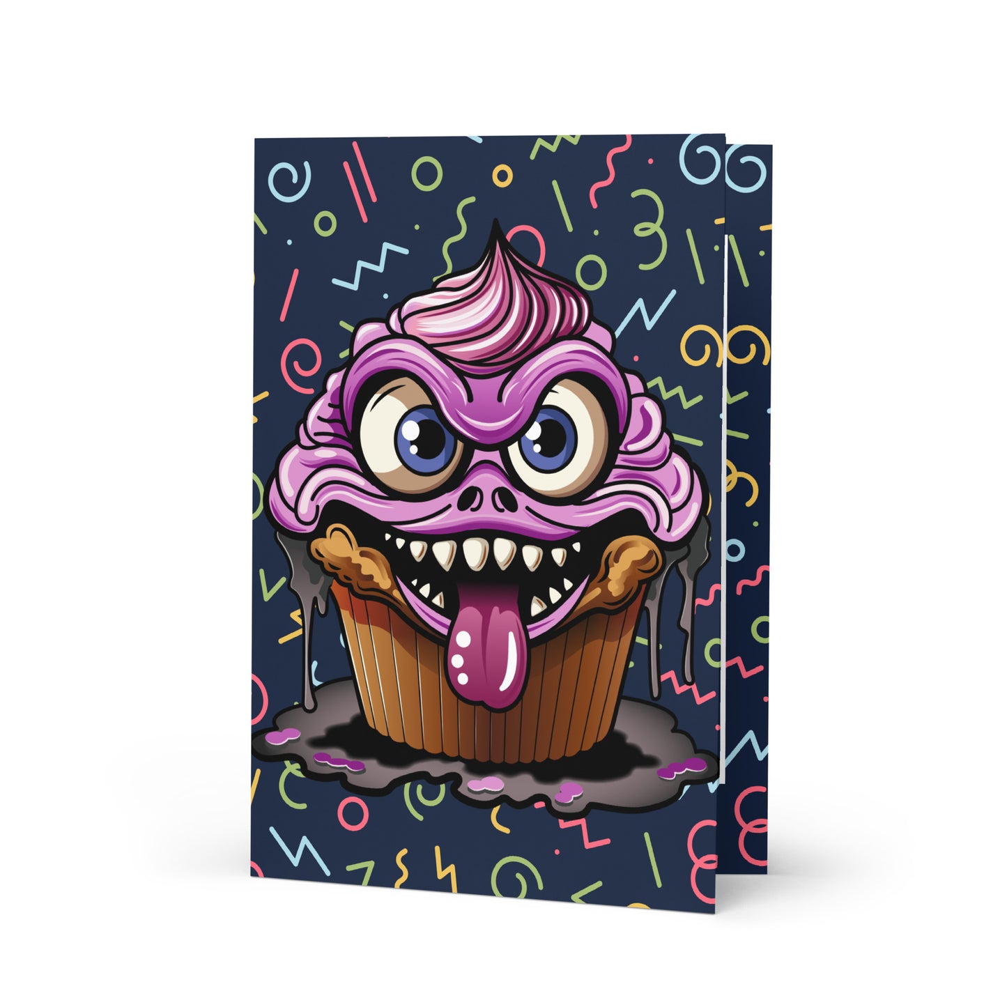 Evil Cupcake Monster Greeting card