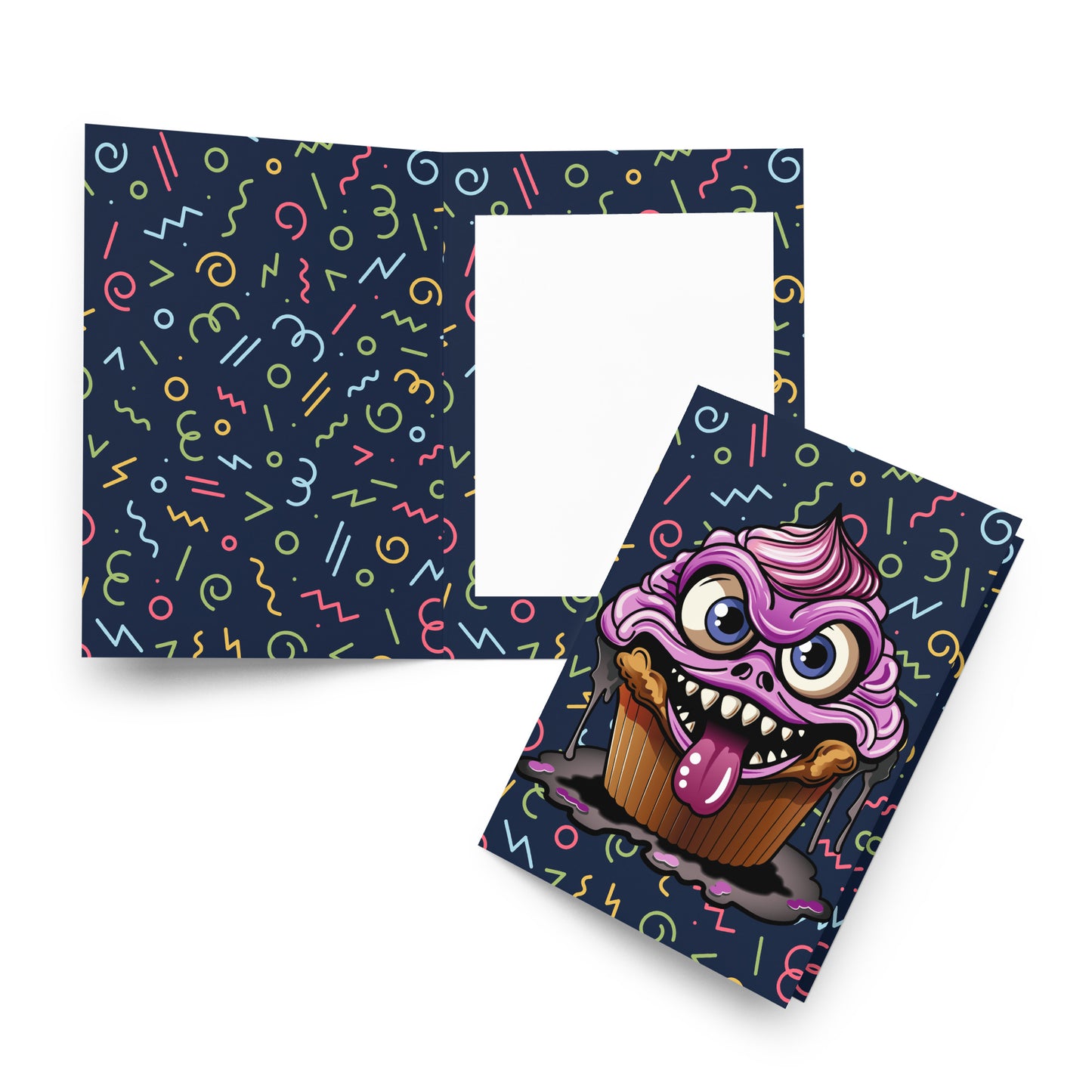 Evil Cupcake Monster Greeting card