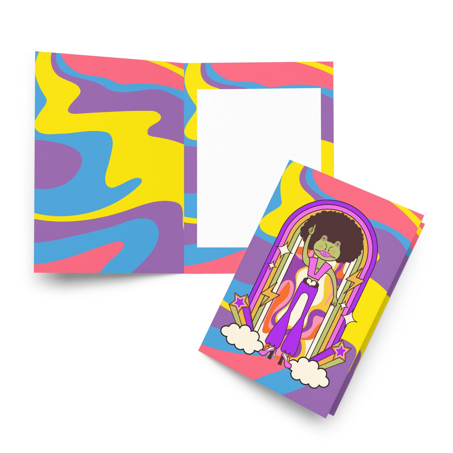 Disco Frog Greeting card