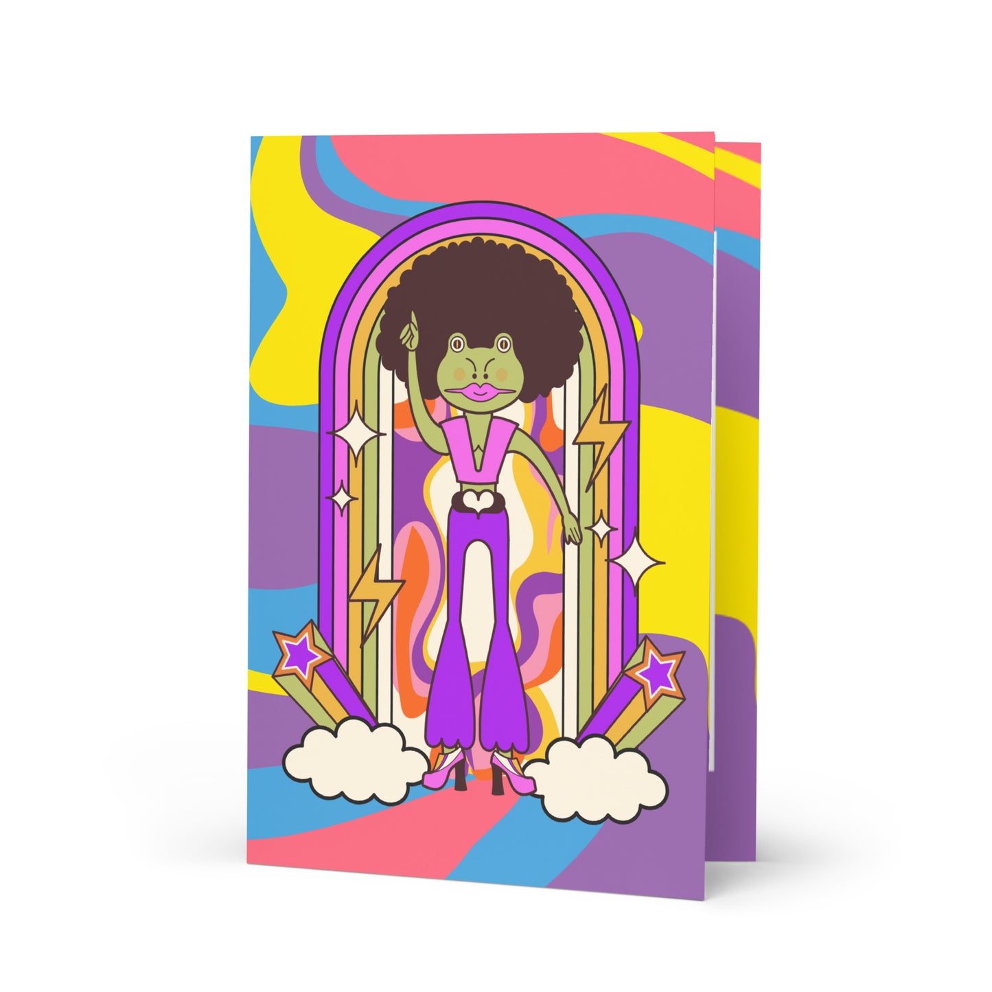 Disco Frog Greeting card