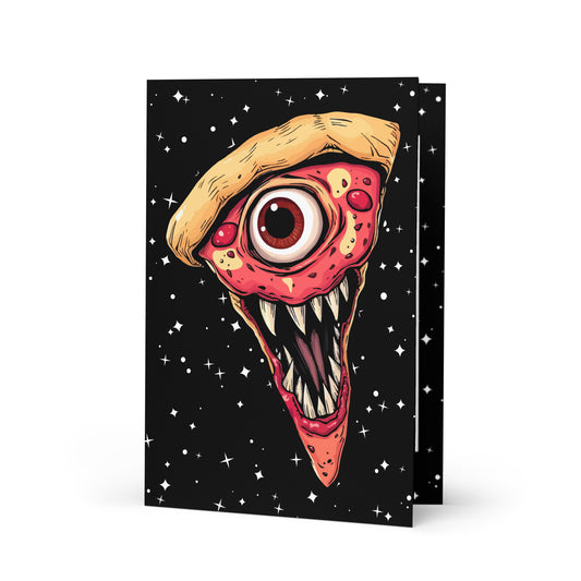 Funny pizza slice Greeting card