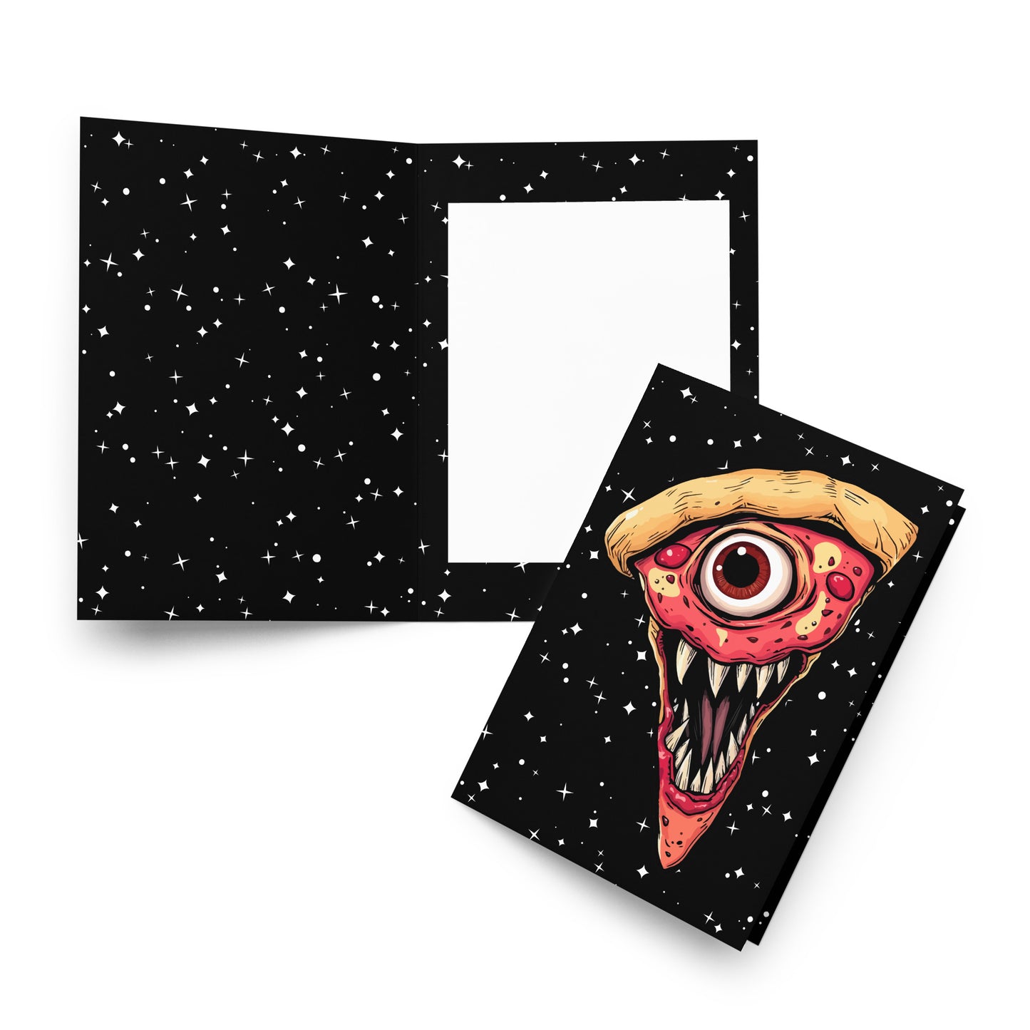 Funny pizza slice Greeting card