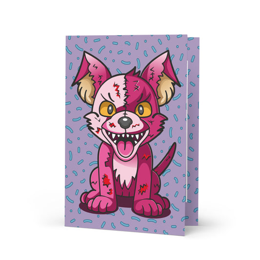 The Creepy Cute Plush Dog Greeting card