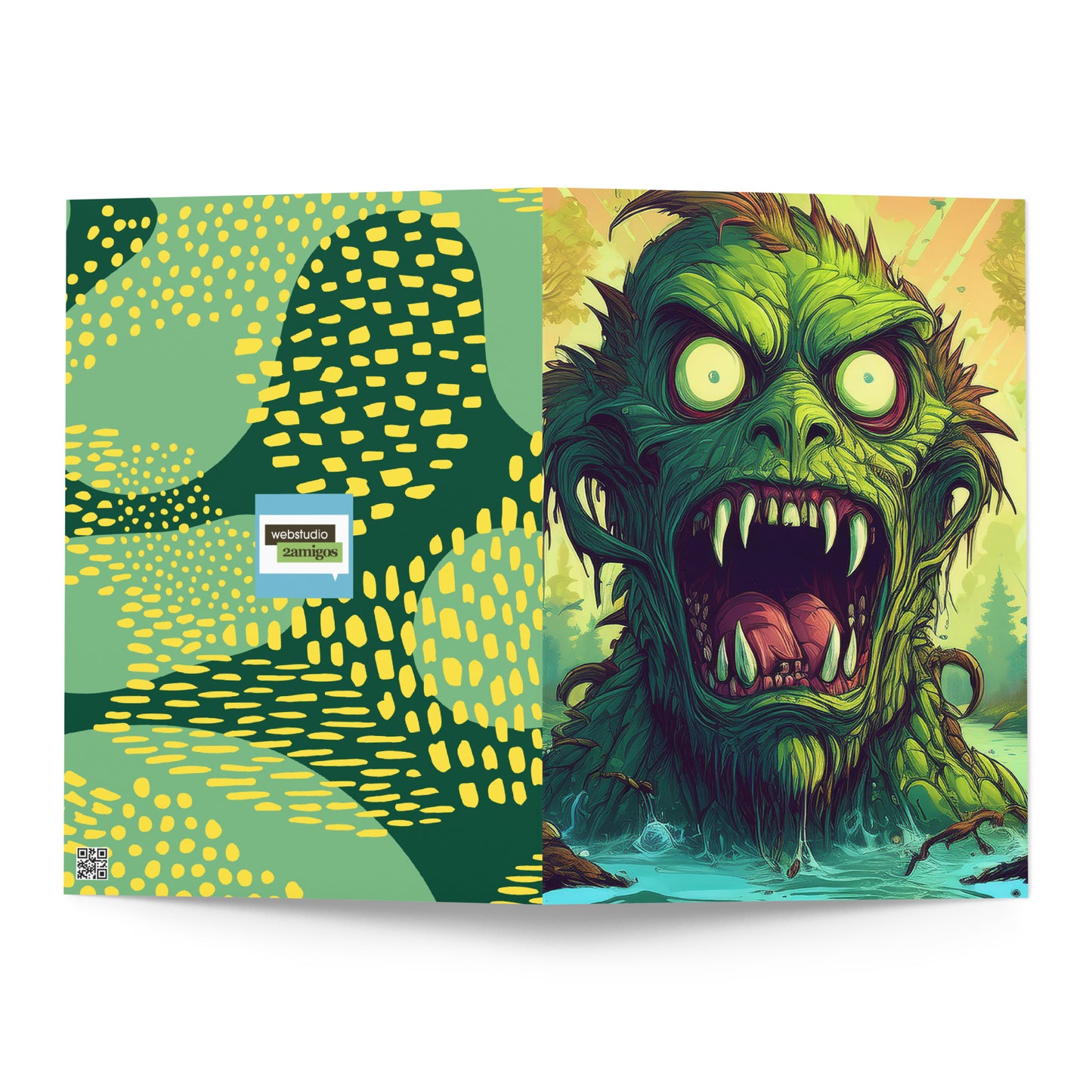 Scary Swamp Monster Greeting card