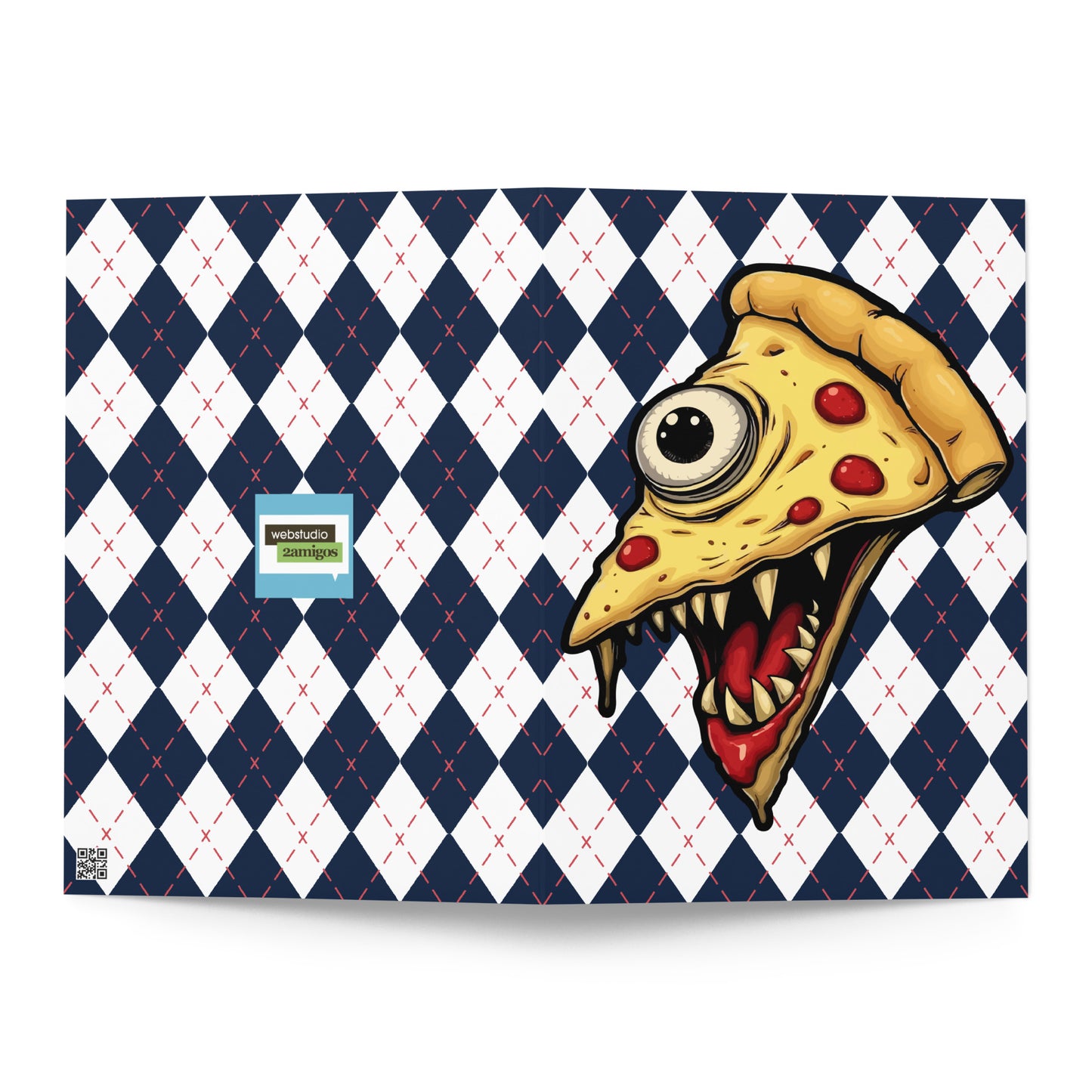 Zombie Pizza Slice Greeting card