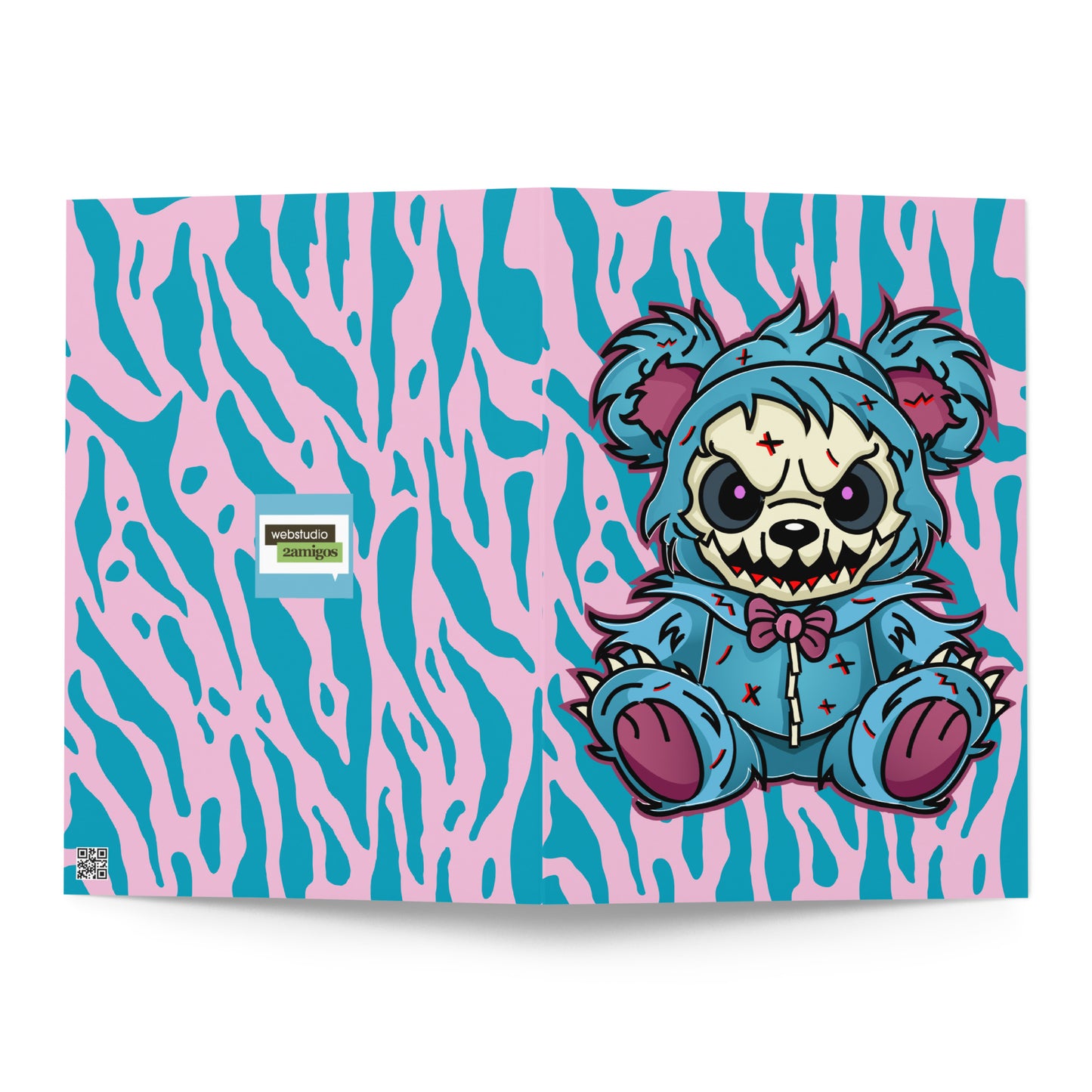 Cute Zombie Bear Greeting card