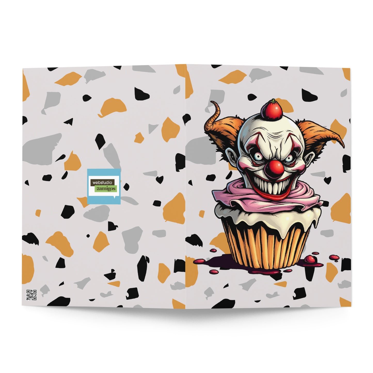 Big Teeth evil clown Greeting card