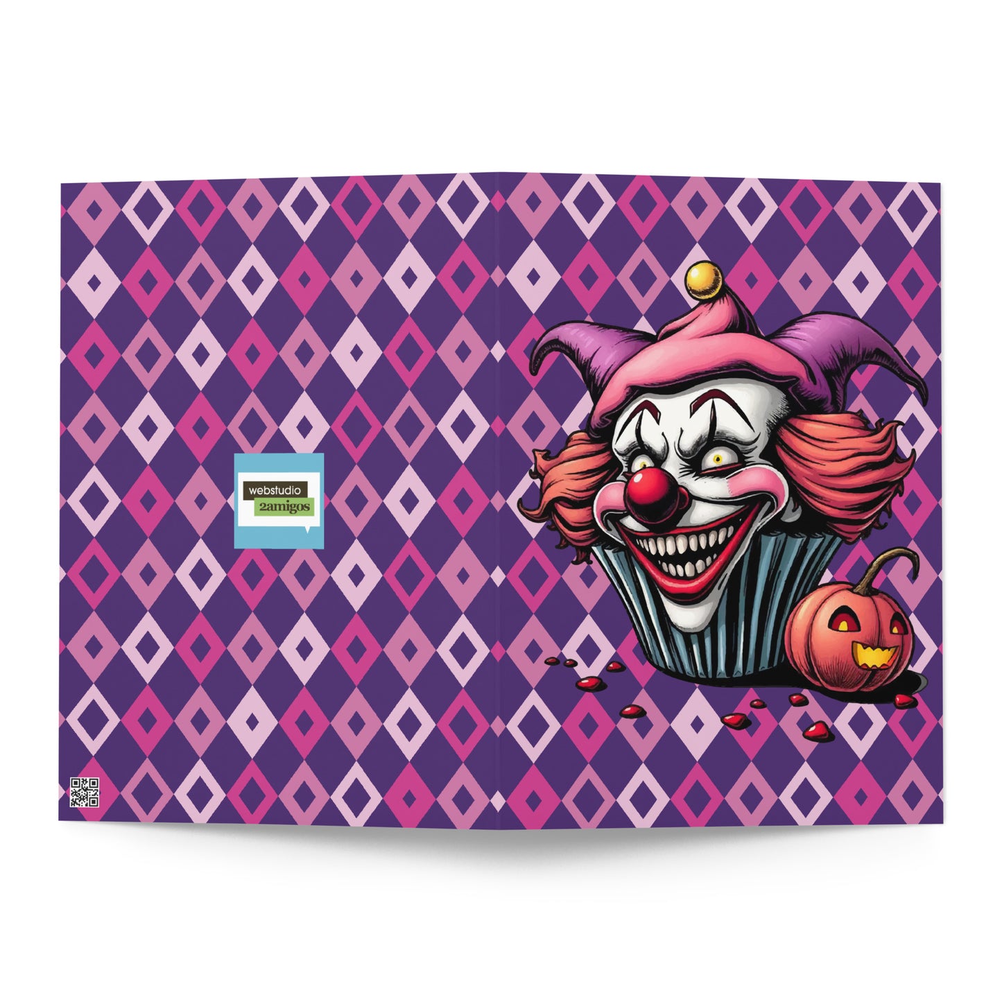 Evil Cupcake Clown Greeting card