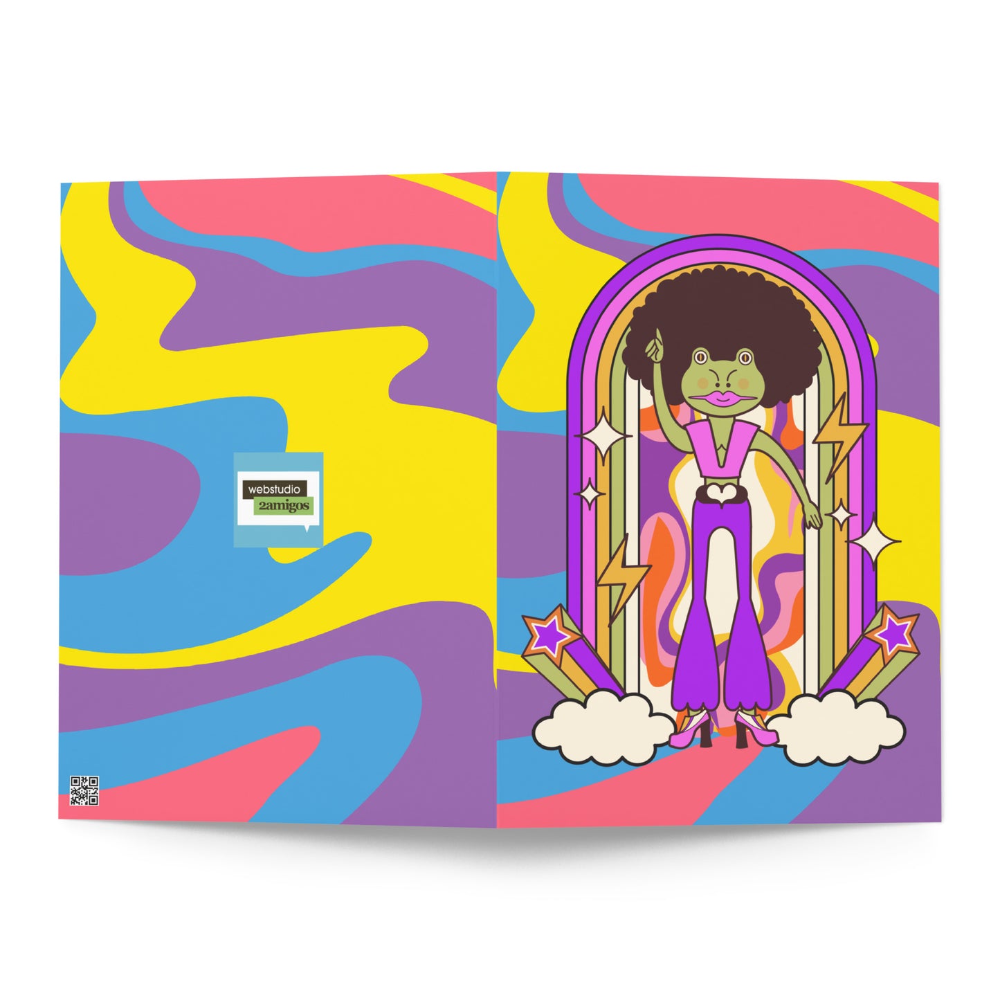 Disco Frog Greeting card