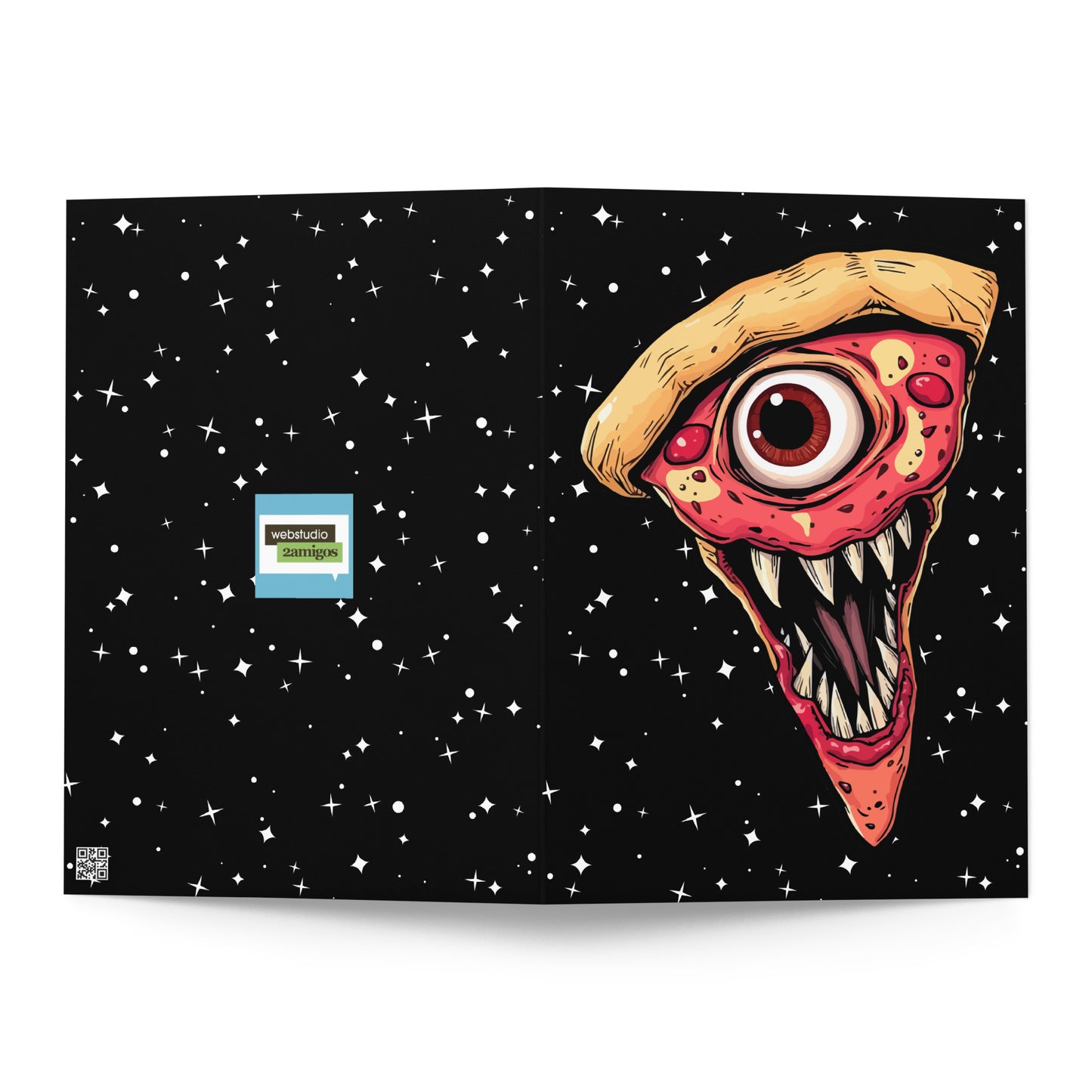 Funny pizza slice Greeting card