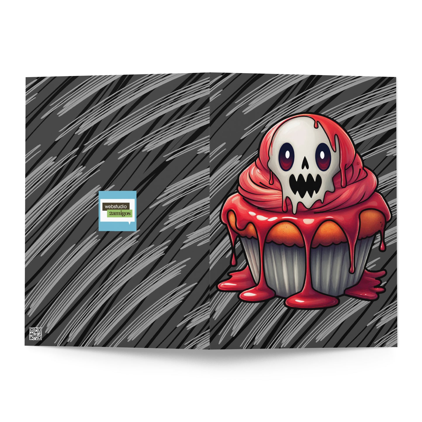 Bloody Ghost Cupcake Greeting card