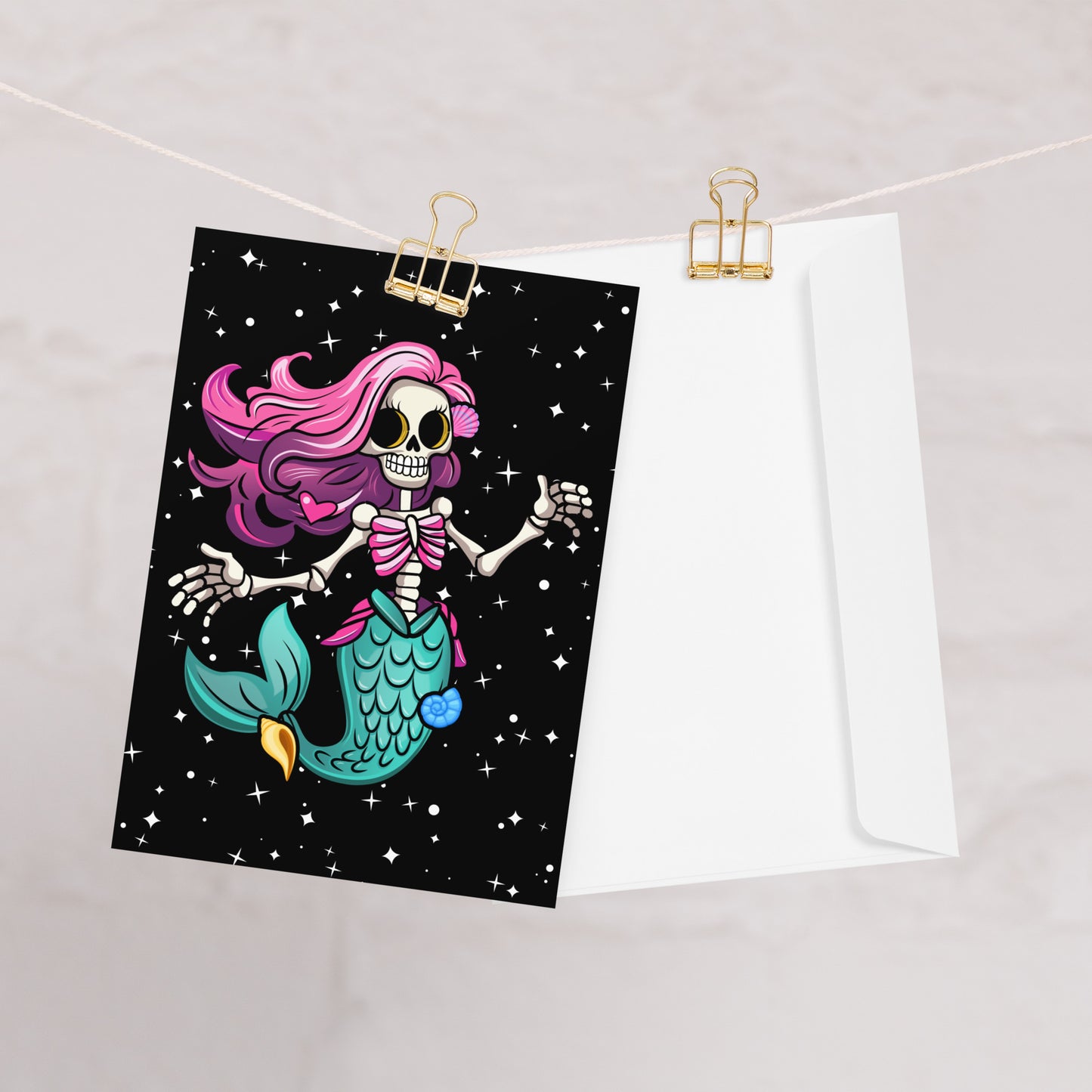 Skeleton Mermaid Greeting card