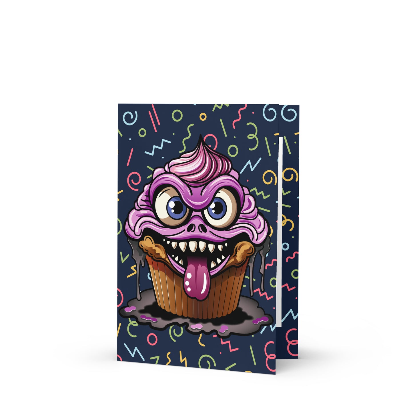 Evil Cupcake Monster Greeting card