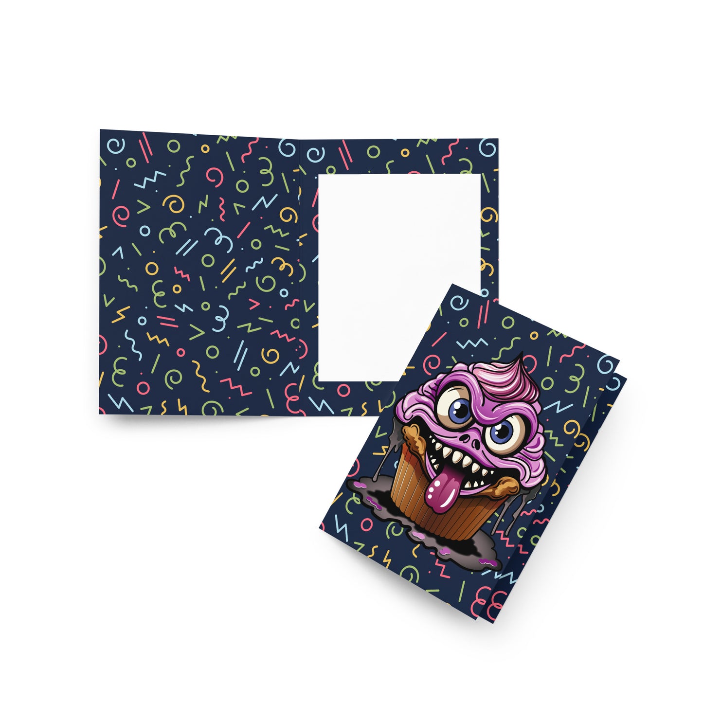 Evil Cupcake Monster Greeting card