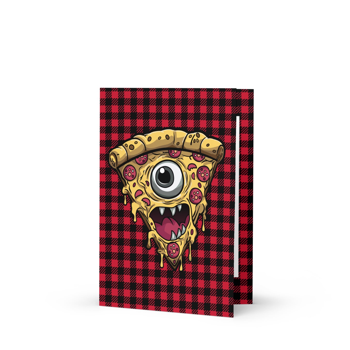 Pizza slice with psychic eye in zombie Greeting card