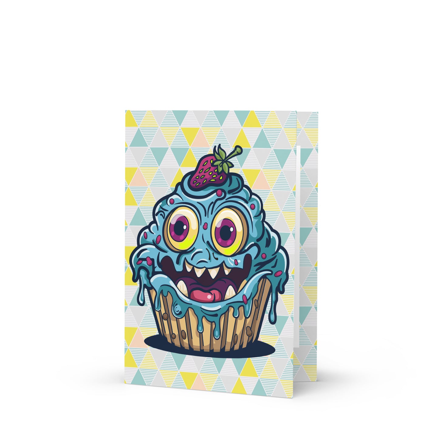 Happy -evil- blueberry cupcake monster Greeting card