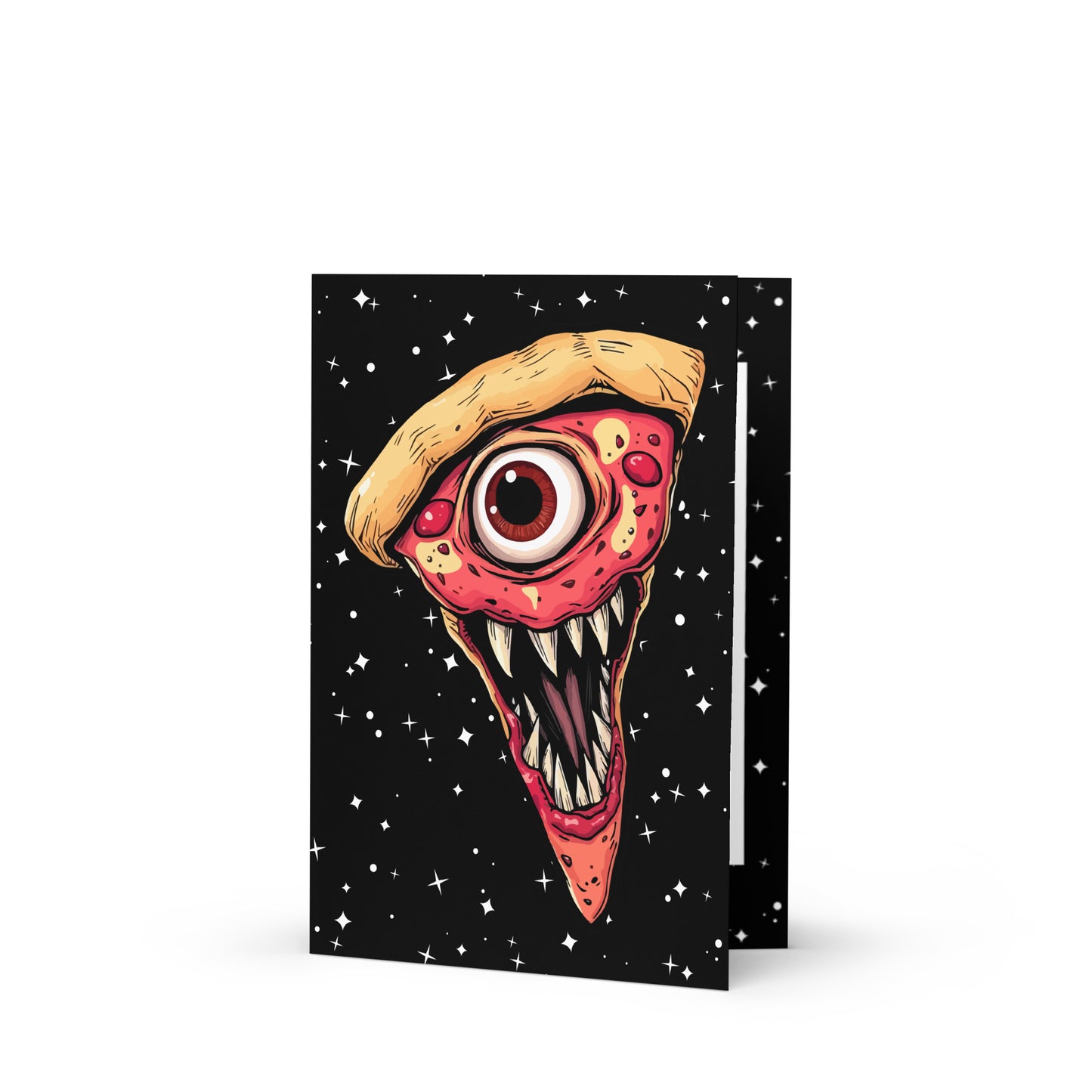 Funny pizza slice Greeting card