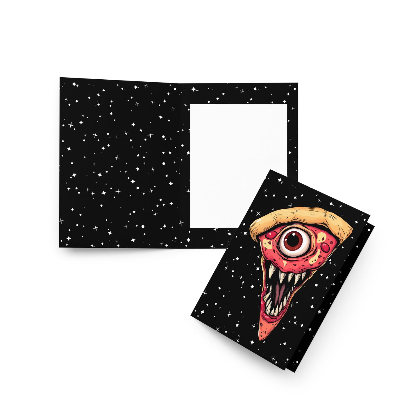 Funny pizza slice Greeting card