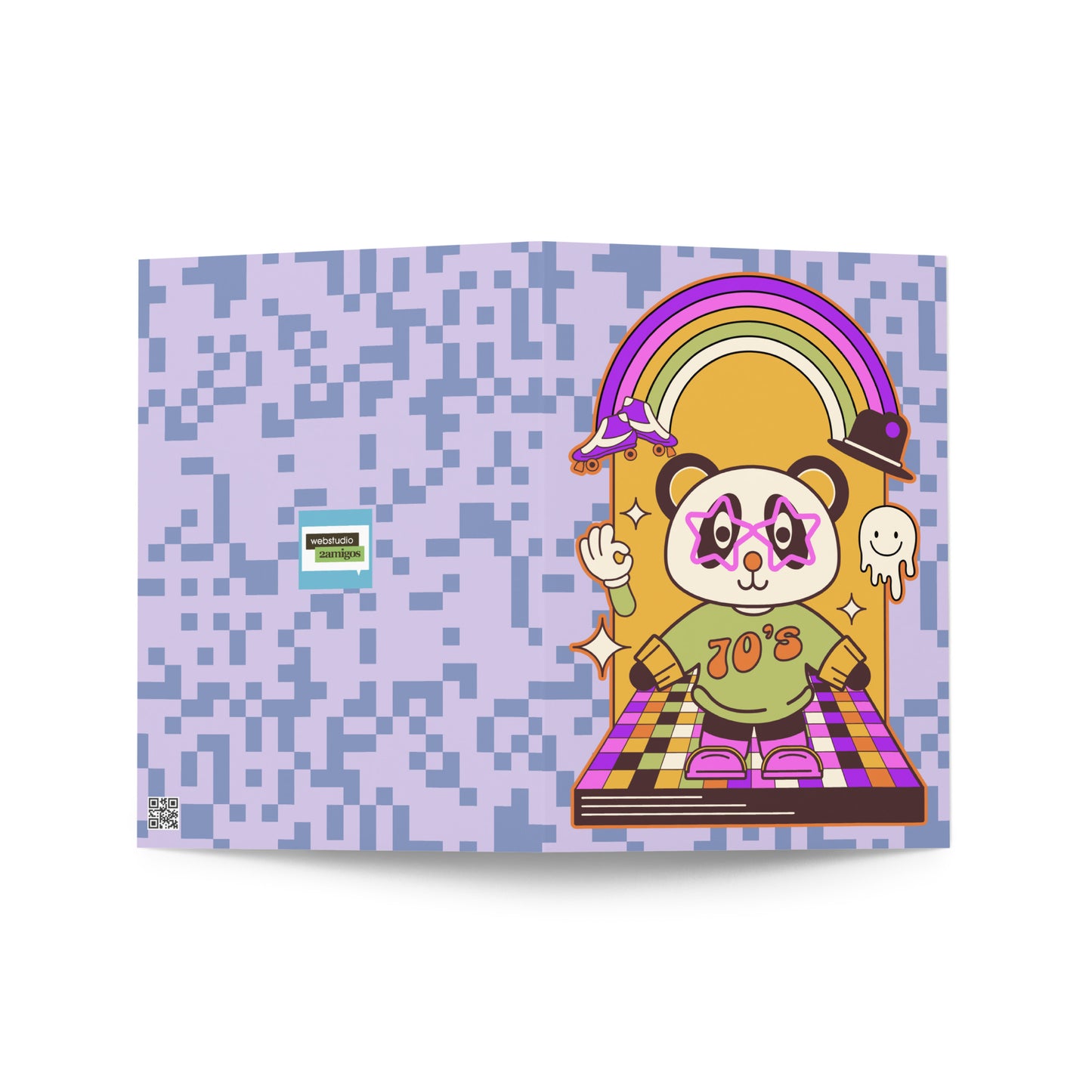 Disco Panda Greeting card