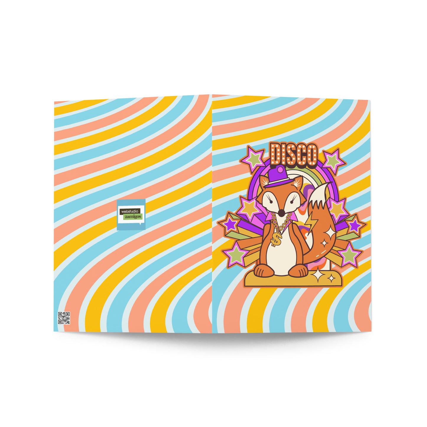 Disco Fox Greeting card