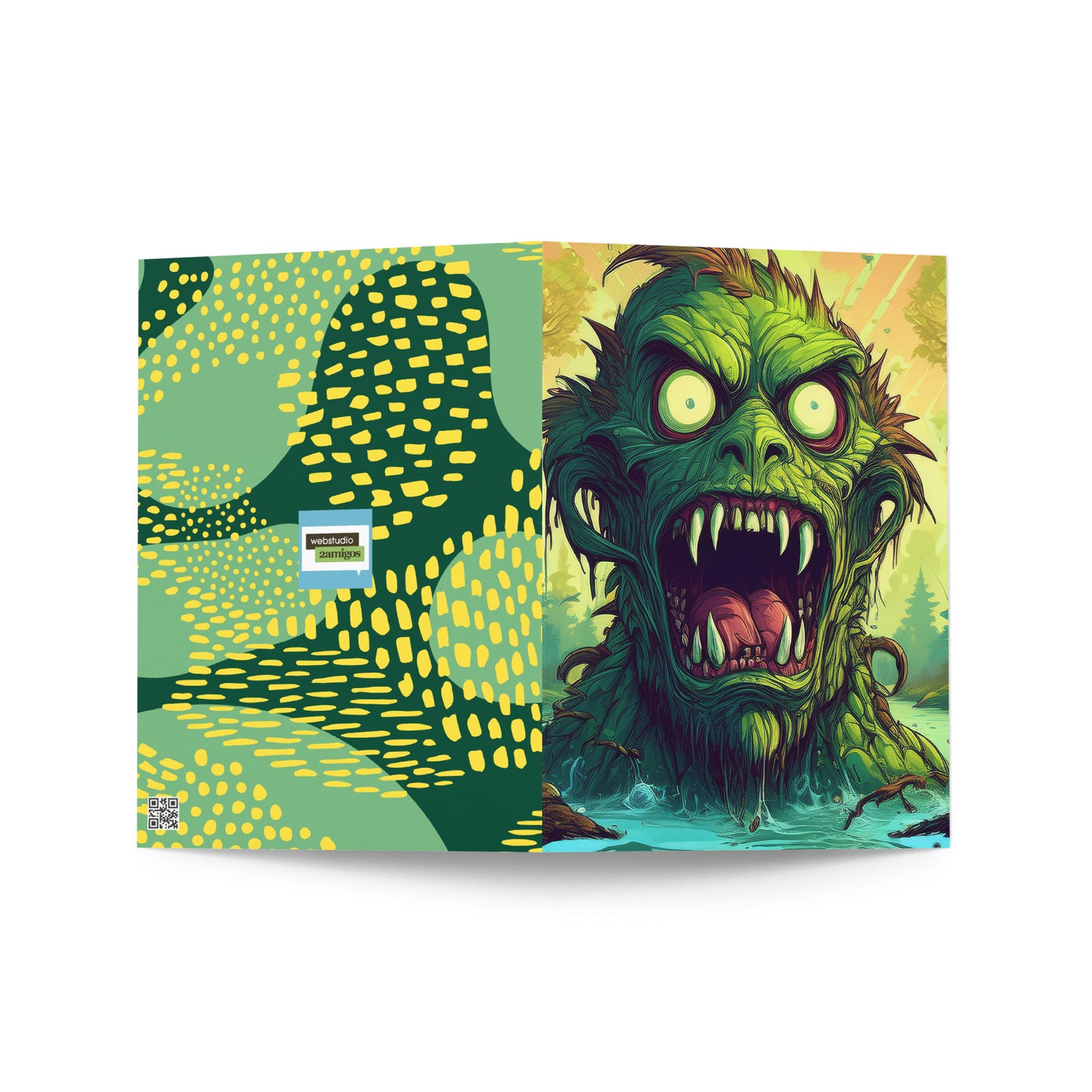 Scary Swamp Monster Greeting card