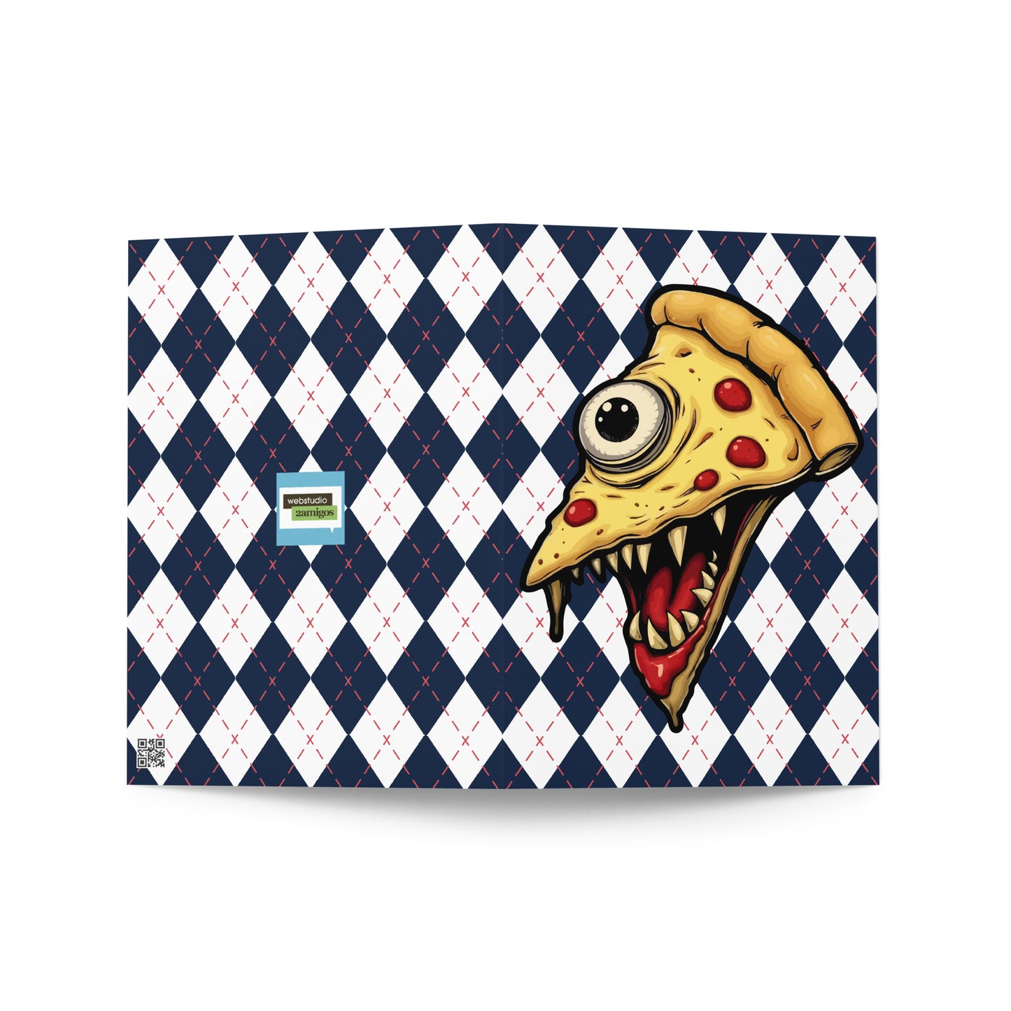 Zombie Pizza Slice Greeting card