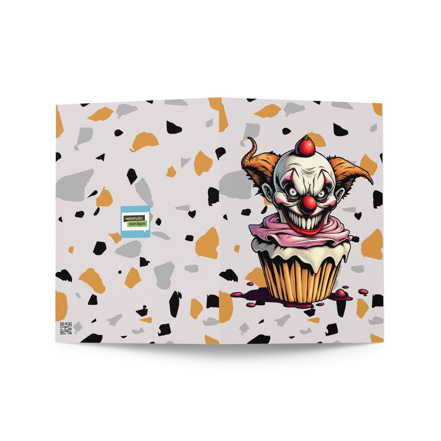 Big Teeth evil clown Greeting card