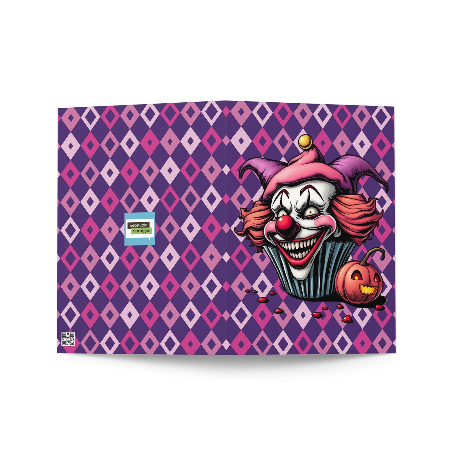 Evil Cupcake Clown Greeting card