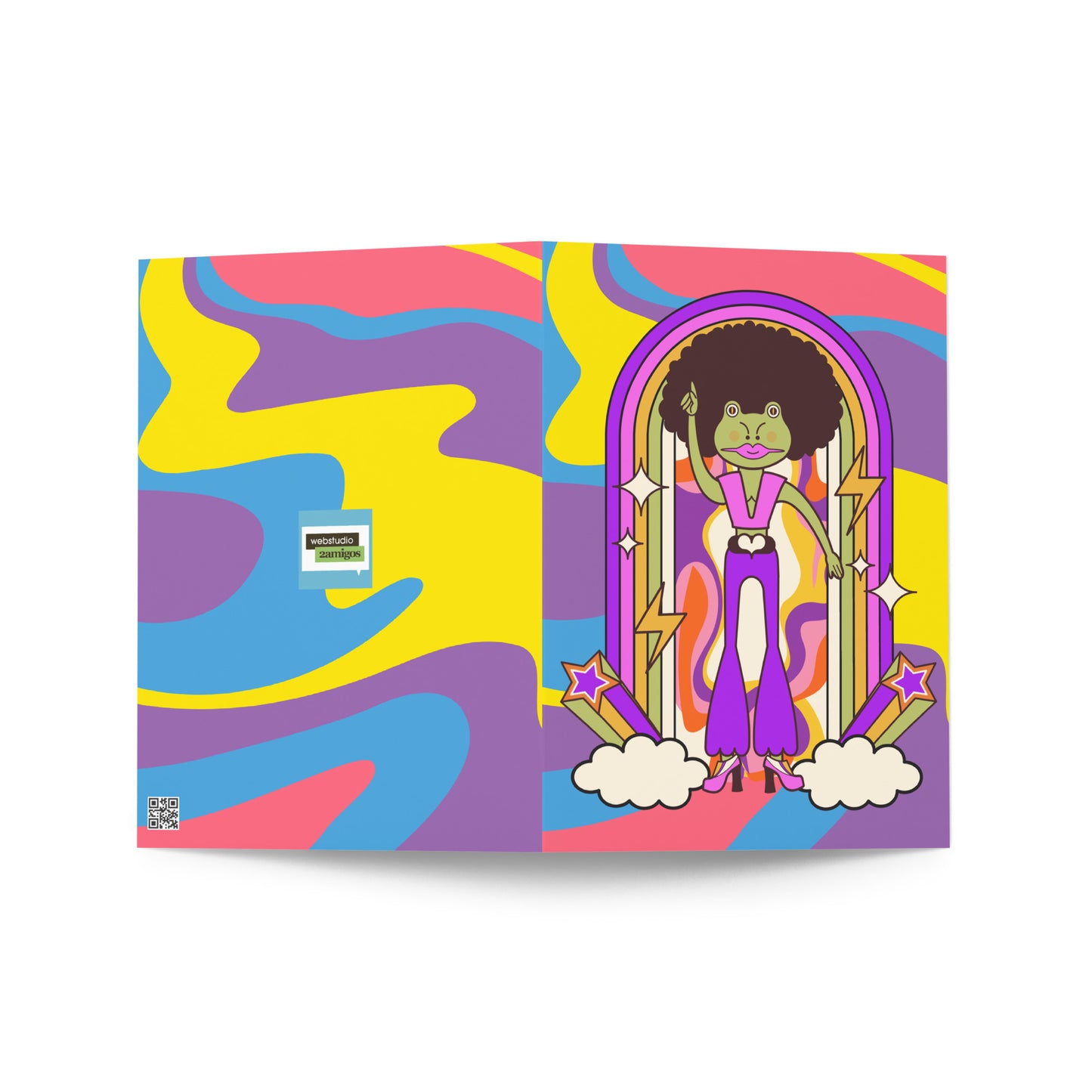 Disco Frog Greeting card