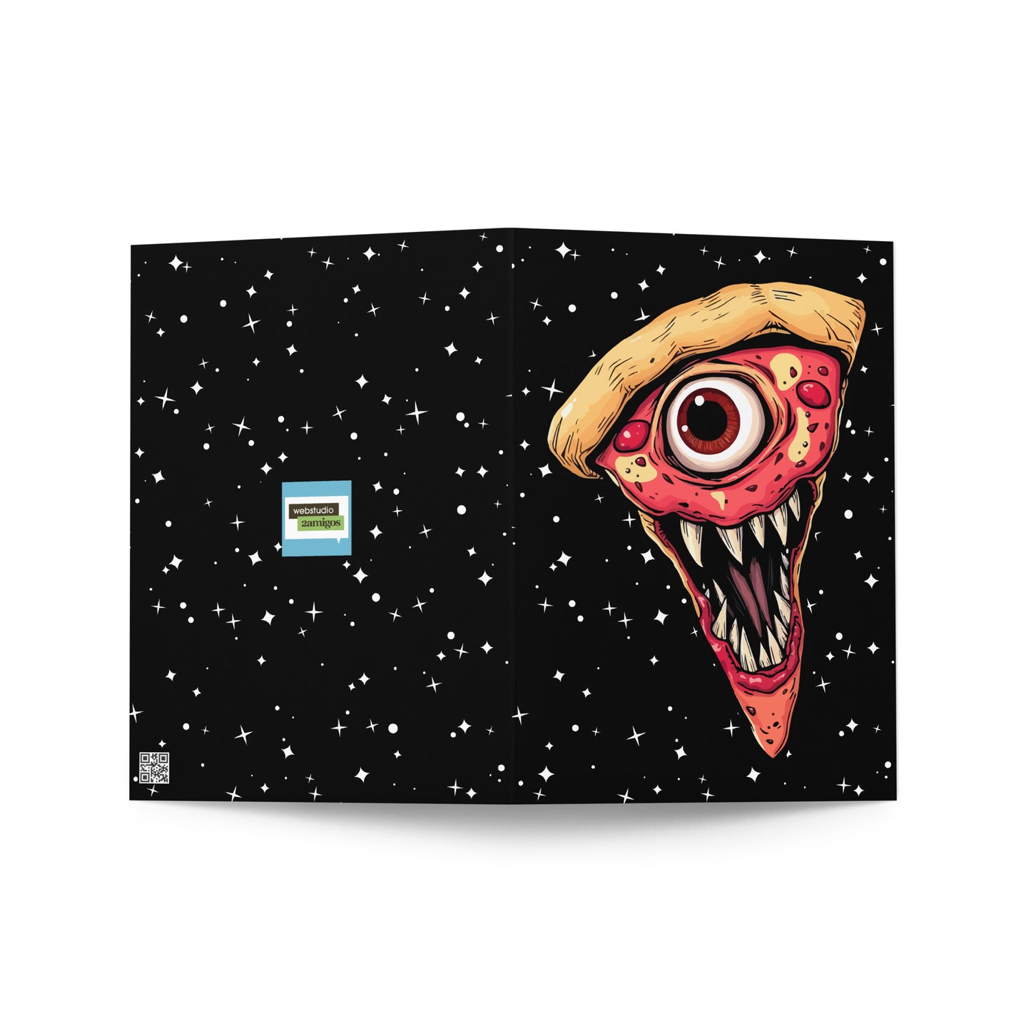 Funny pizza slice Greeting card