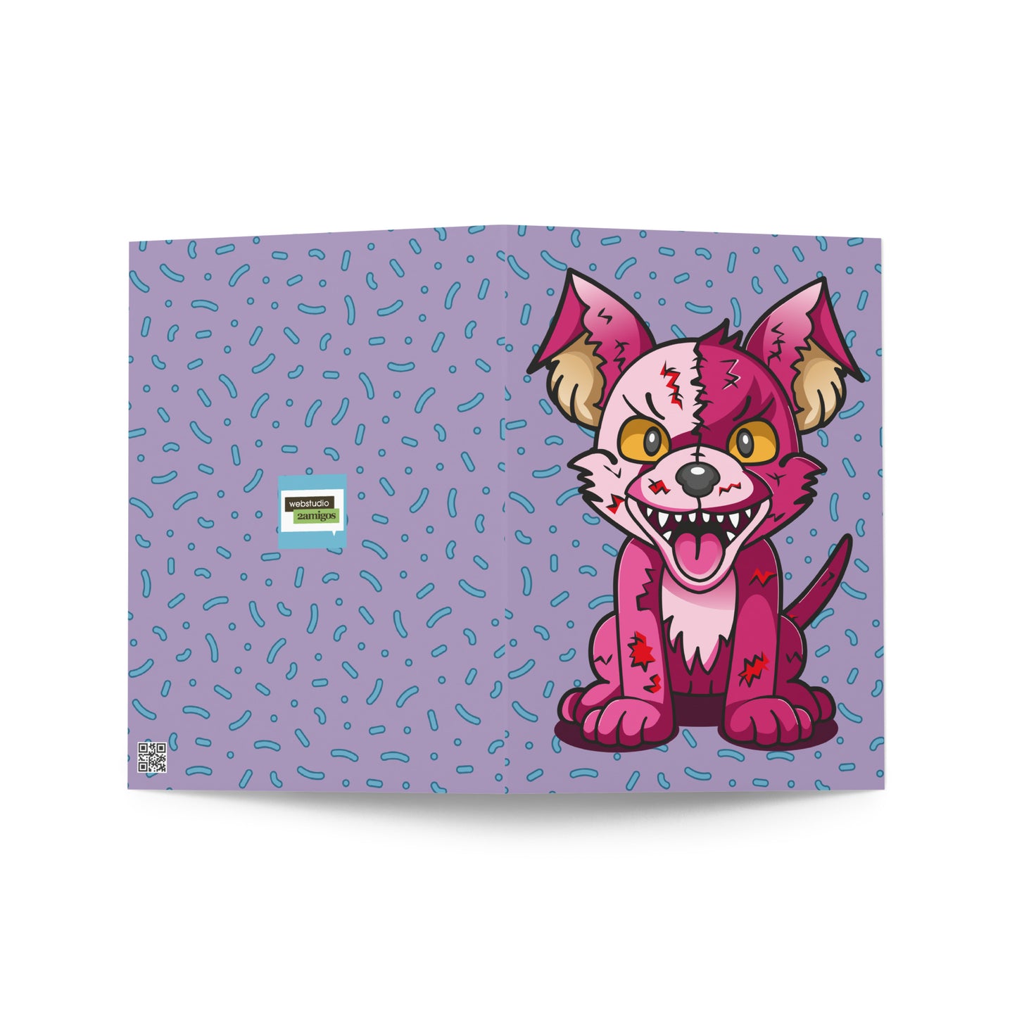 The Creepy Cute Plush Dog Greeting card