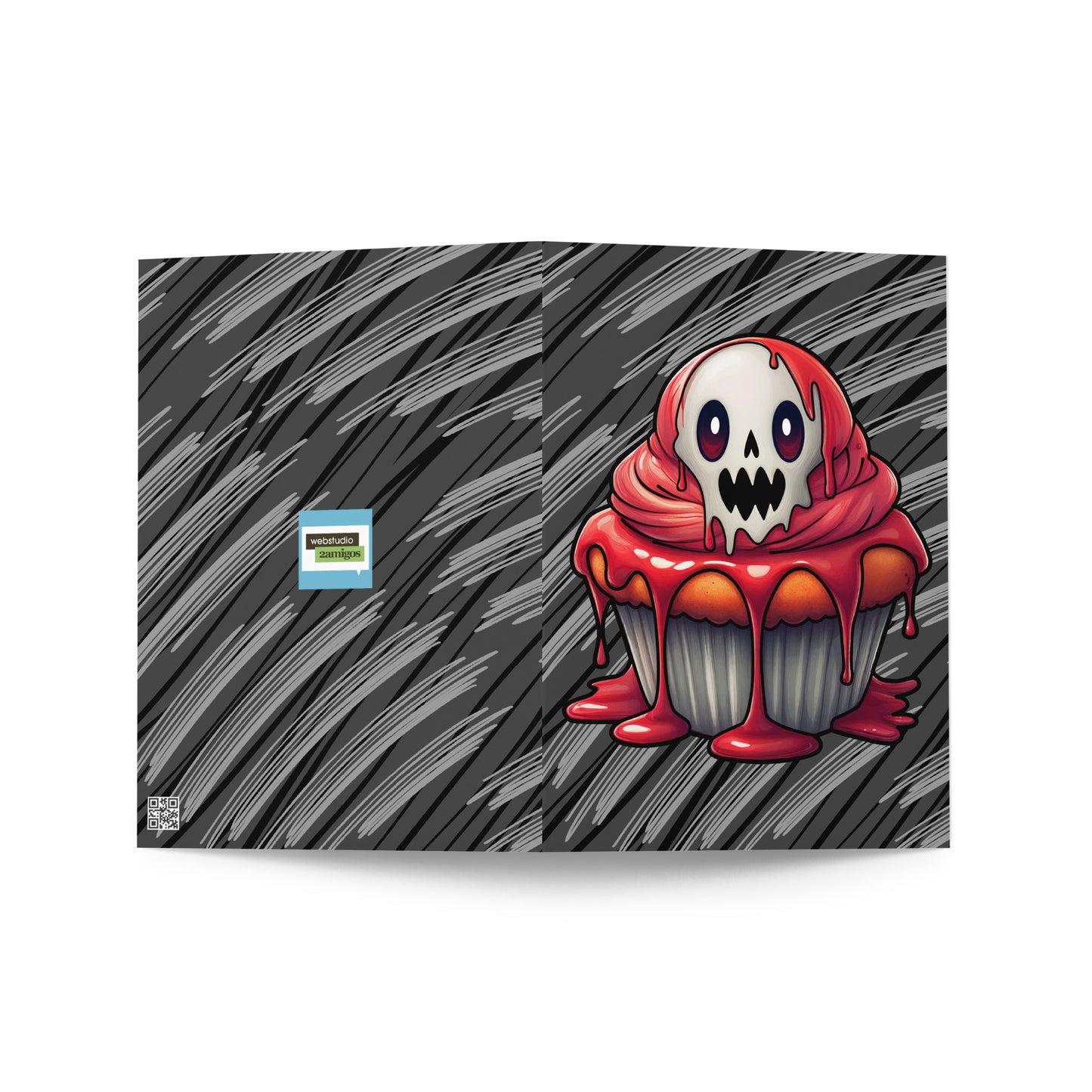 Bloody Ghost Cupcake Greeting card