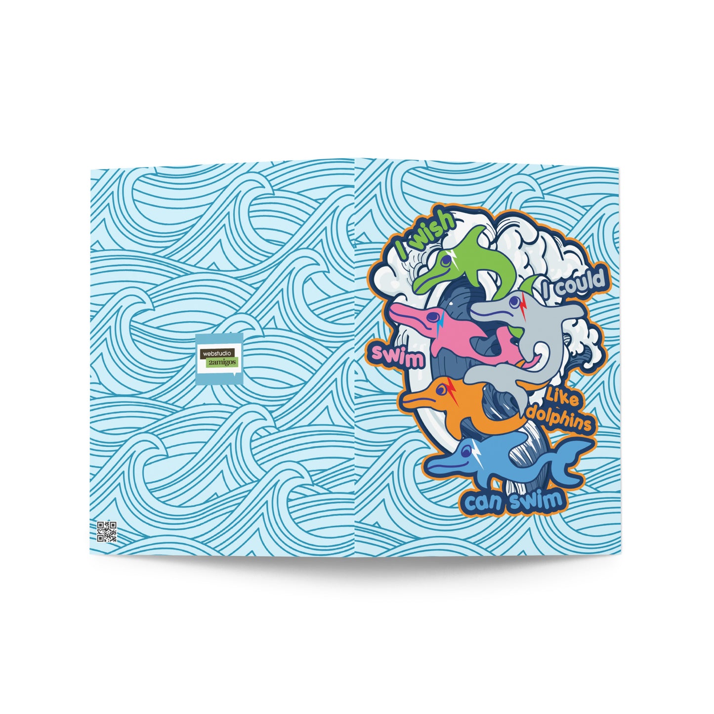 I wish I could swim like dolphins can swim Greeting card