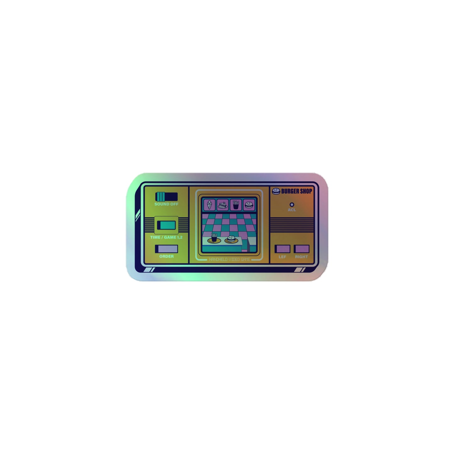 Video Game - Burger Shop Holographic stickers