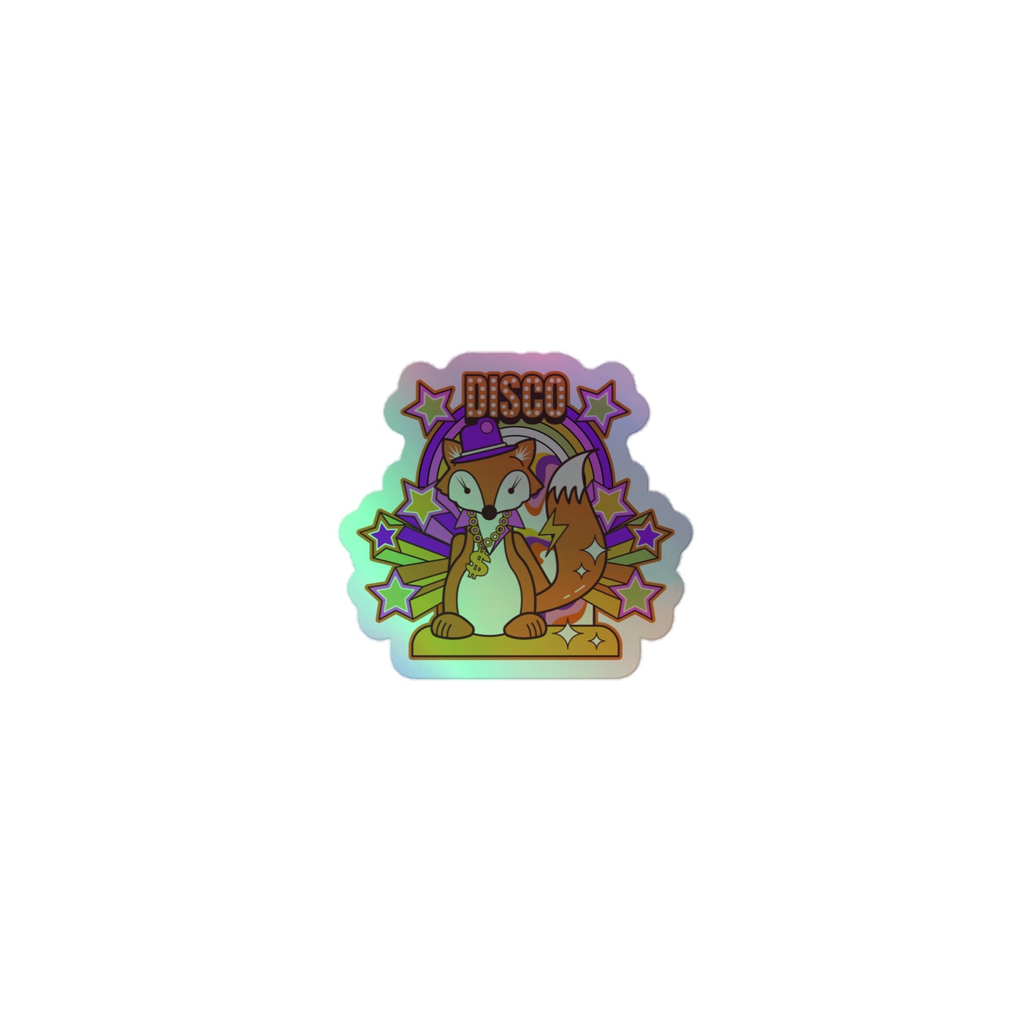 Disco Fox Holographic stickers