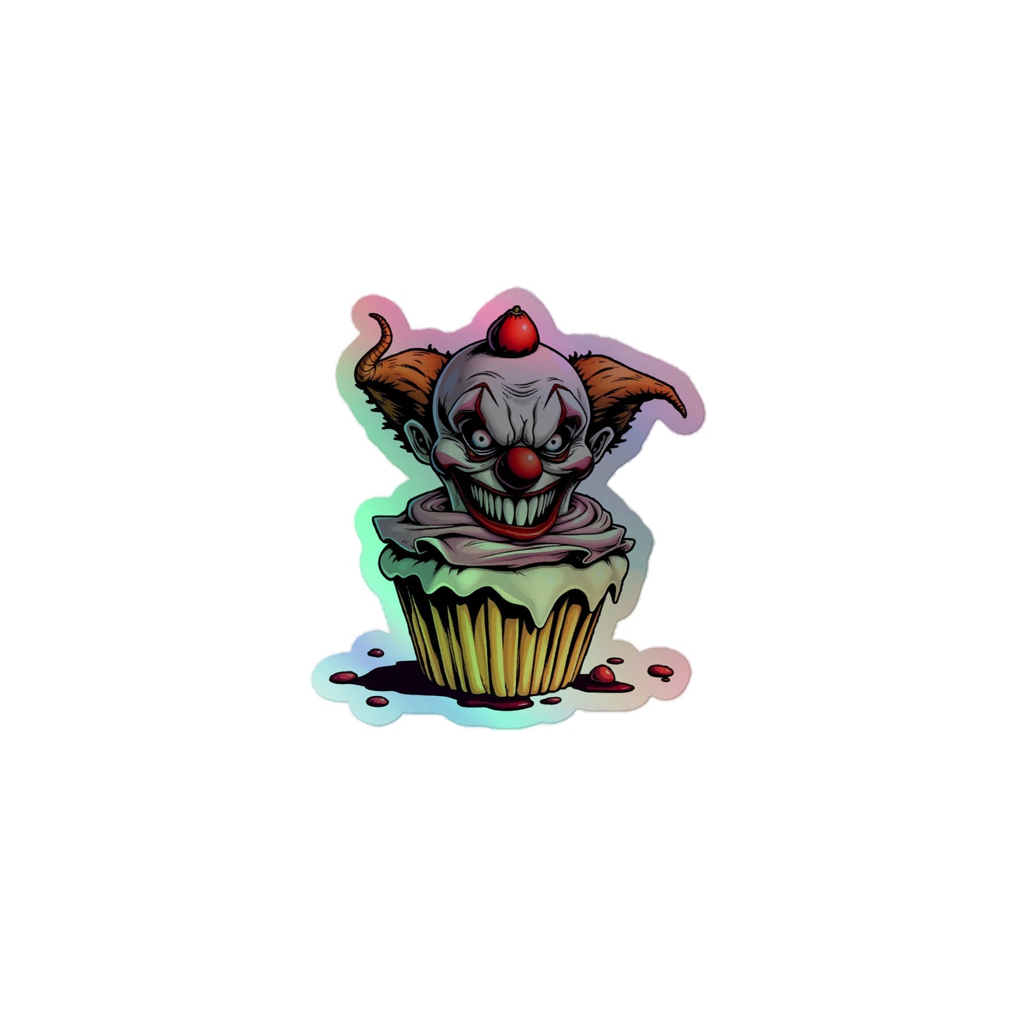 Big Teeth Evil Clown Holographic stickers