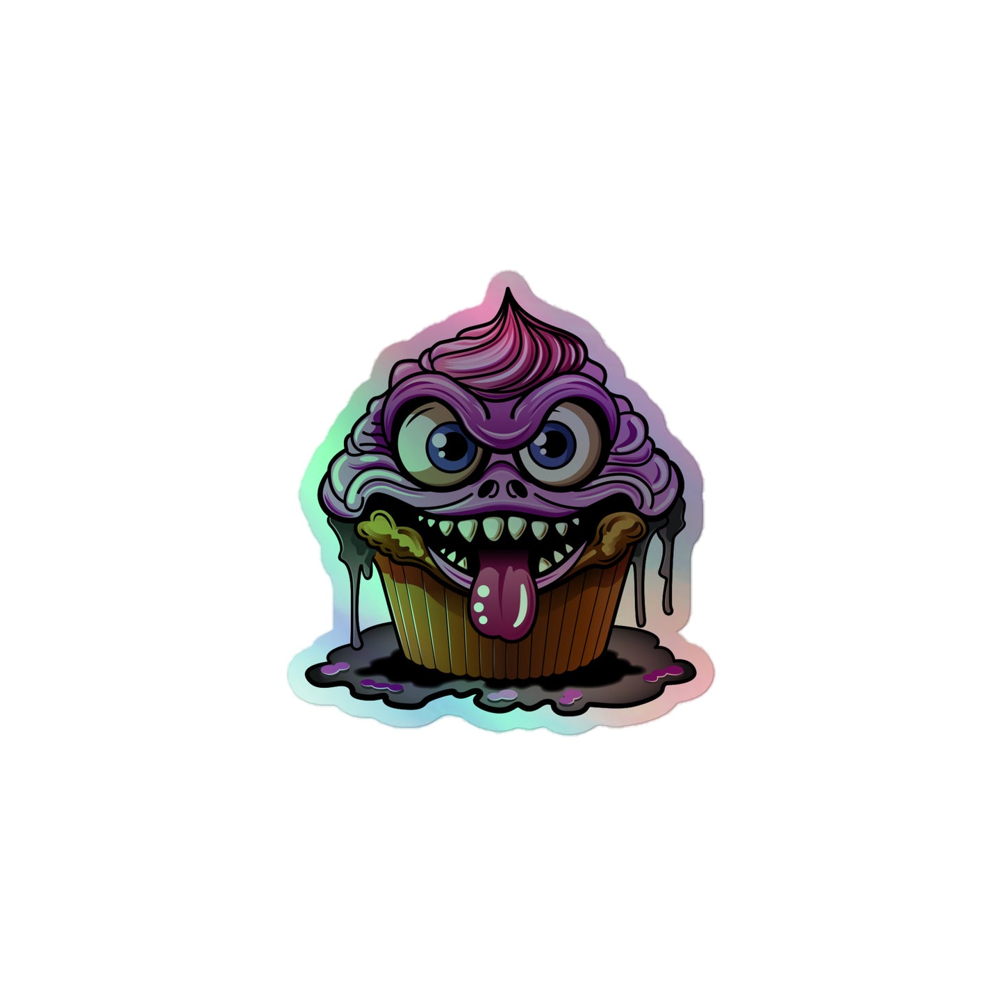 Evil Cupcake Monster Holographic stickers