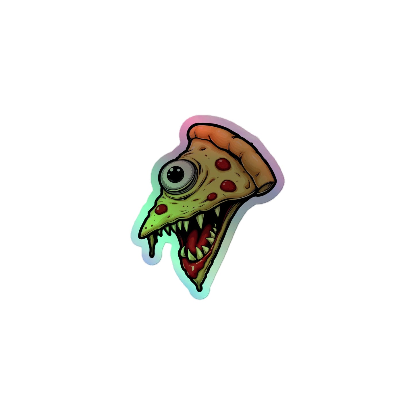 Zombie Pizza Slice Holographic stickers