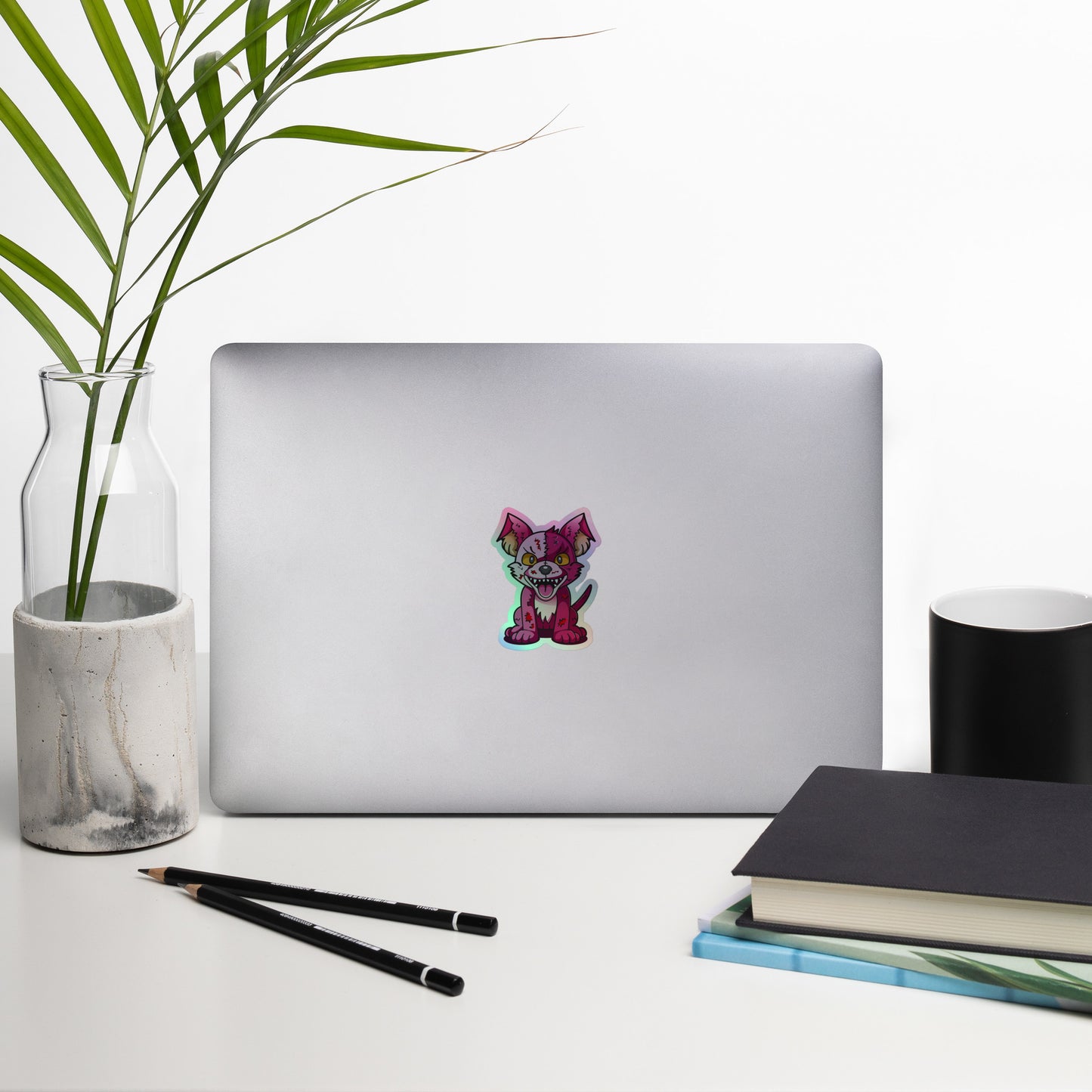 The Creepy Cute Plush Dog Holographic sticker