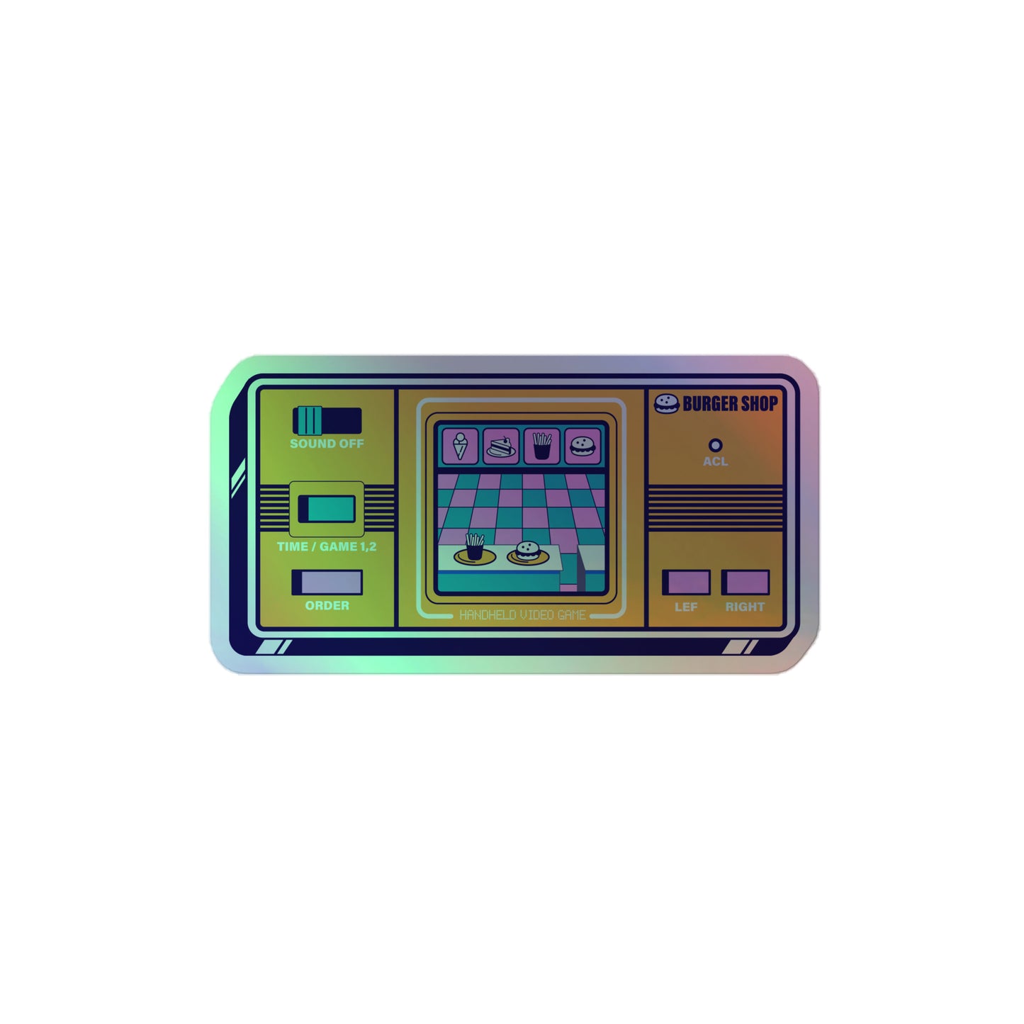 Video Game - Burger Shop Holographic stickers