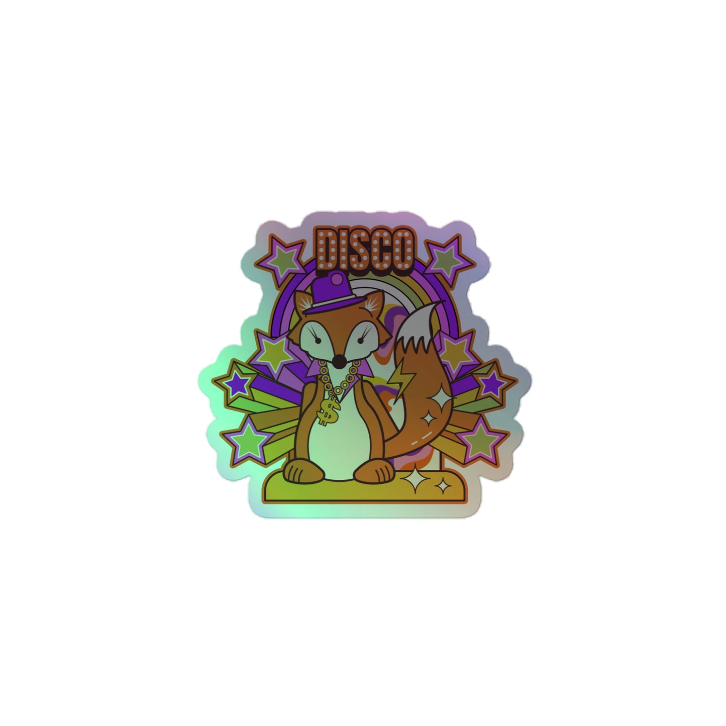 Disco Fox Holographic stickers