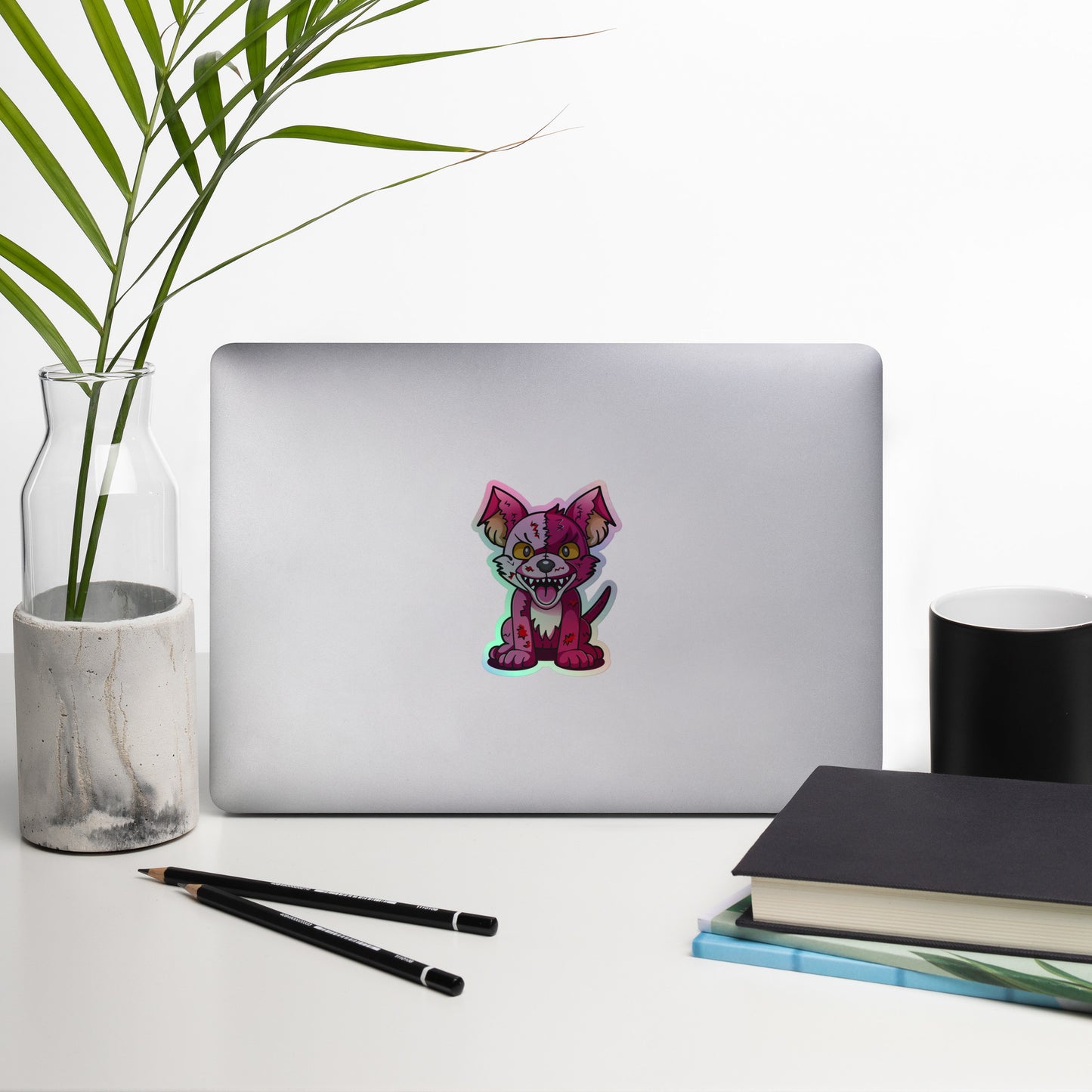 The Creepy Cute Plush Dog Holographic sticker