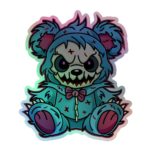 Cute Zombie Bear Holographic stickers