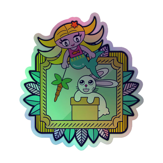 Mermaid & Bunny Holographic stickers