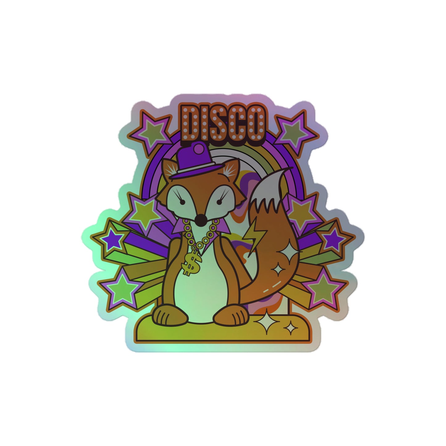 Disco Fox Holographic stickers