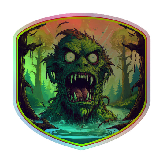 Scary Swamp Monster Holographic stickers