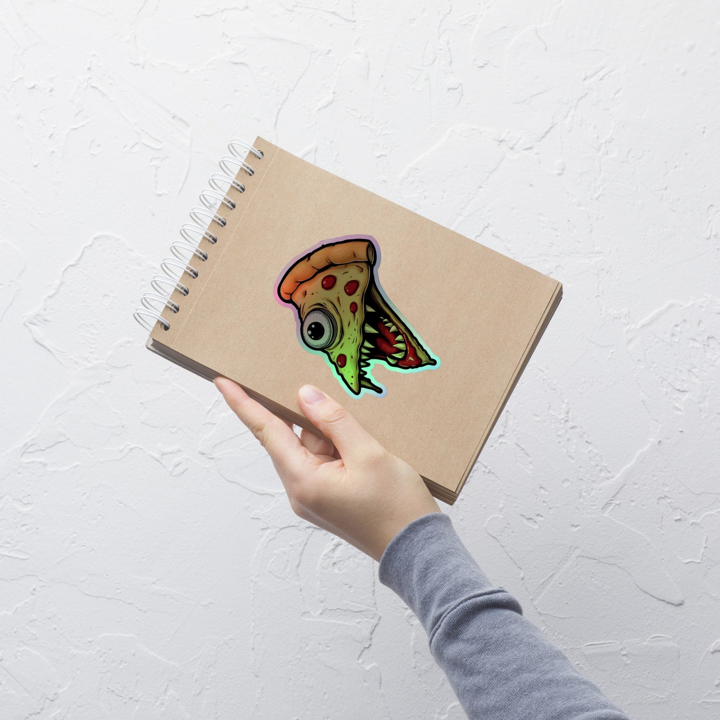 Zombie Pizza Slice Holographic stickers