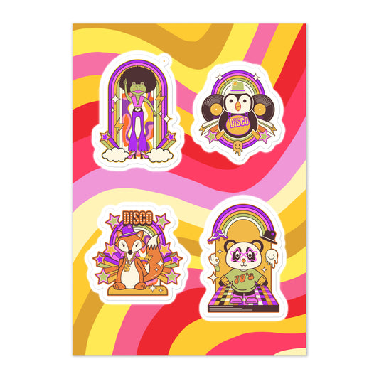 Disco animals Sticker sheet